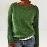 Violet - Plain Vintage Sweater in Green
