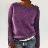 Shirley - Plain Vintage Sweater in Purple