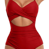 Maclair & Co. - Women's One Piece Swimsuits Tummy Control Cutout High Waisted Bathing Suit Wrap Tie Back