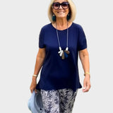 Zaneta – Elegant set with a fitted top and loose pants