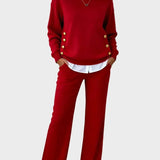 Lena - Elegant Sweater Set with Buttons