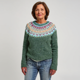 Marlene - Forest Green Vintage Sweater with Coloured Yoke