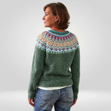 Marlene - Forest Green Vintage Sweater with Coloured Yoke