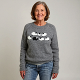 Isolde - Grey Vintage Sweater with Sheep