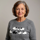 Isolde - Grey Vintage Sweater with Sheep
