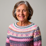 Gail - Pink and Purple Vintage Sweater with Marled Bands