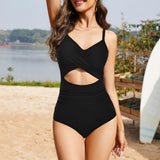 Maclair & Co. - Women's One Piece Swimsuits Tummy Control Cutout High Waisted Bathing Suit Wrap Tie Back