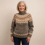 Sybil - Vintage Sweater with Nordic Yoke, Four Colours