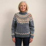 Sybil - Vintage Sweater with Nordic Yoke, Four Colours