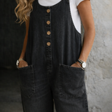 Bethany - Vintage Washed Cotton Denim Overalls