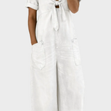 Kowalska - Short Sleeve Jumpsuit with V-Neck