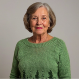 Isabel - Forest Green Vintage Sweater with Fir Trees