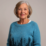 Alexandra - Teal Vintage Sweater with Fir Forest