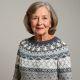 Vivien - Grey Vintage Sweater with White Nordic Yoke