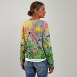 Margaret - Vintage Sweater with Painted Meadow Print