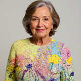 Margaret - Vintage Sweater with Painted Meadow Print