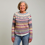 Lauren - Grey and Yellow Vintage Sweater with Marled Bands