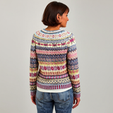 Lauren - Grey and Yellow Vintage Sweater with Marled Bands