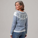 Charlotte - Blue-Grey Vintage Sweater with Snowflake Yoke