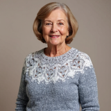 Charlotte - Blue-Grey Vintage Sweater with Snowflake Yoke
