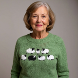 Doreen - Green Vintage Sweater with Sheep