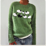 Doreen - Green Vintage Sweater with Sheep