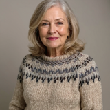 Eliza - Oatmeal Vintage Sweater with Nordic Yoke