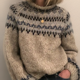 Eliza - Oatmeal Vintage Sweater with Nordic Yoke