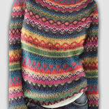Zephyrine - Vintage Sweater with Dense Colour Pattern