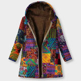 Rosalind - Multicoloured Patchwork Fleece-Lined Coat