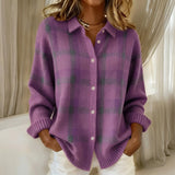 Yvonne - Purple Plaid Cardigan