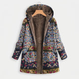 Delphine - Sherpa Hoodie with Floral Print