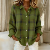 Theresa - Moss Green Plaid Cardigan
