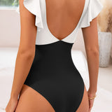 Maclair & Co. - Women's One Piece Swimsuit Ruffle Cutout Bathing Suits Slimming Tummy Control V Neck Wrap Swimwear
