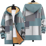 Marcia - Teal Geometric Colour-Block Print Jacket