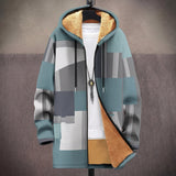 Marcia - Teal Geometric Colour-Block Print Jacket